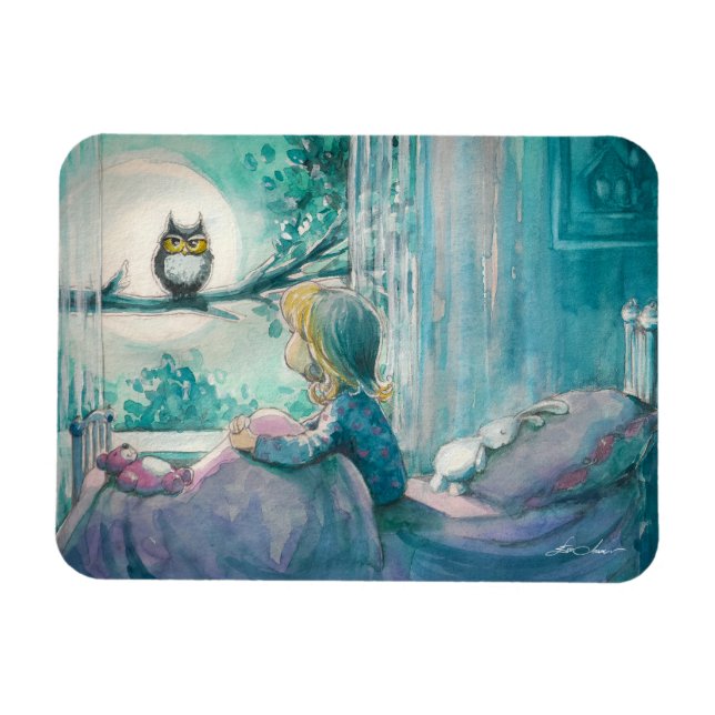 Magnet Flexible EVE Peint Bonne Chouette de nuit (Horizontal)