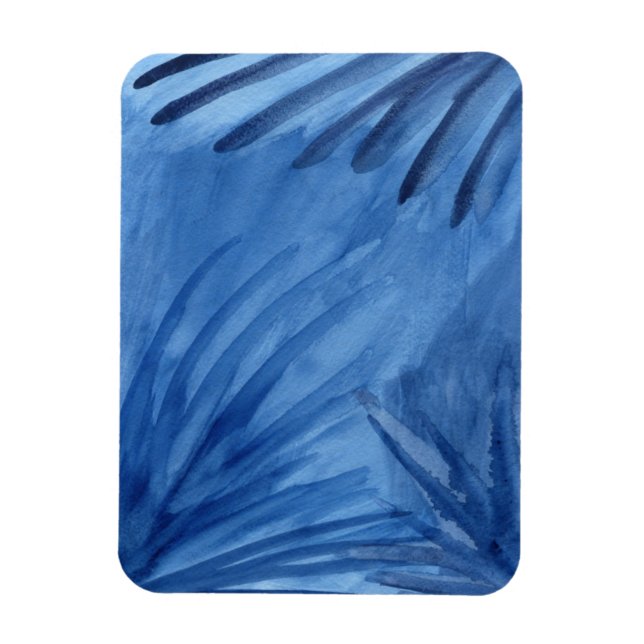 Magnet Flexible Evocateur Abstrait Blue Rays aquarelle peinture (Vertical)