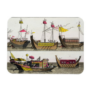 Magnet Flexible Exemples des bateaux chinois, illustration de 'Le
