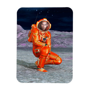 Magnet Flexible Explorateur de Mars Astronaute Planète Alien Art S