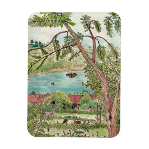 Magnet Flexible Exquise Botanique Jardin Oasis Aquarelle