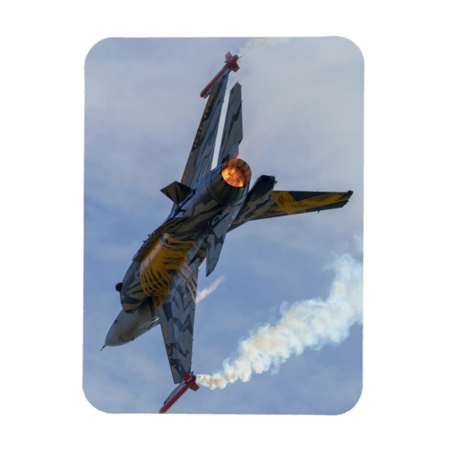 Magnet Flexible F-16 Tigre Tourne Et Brûle (Vertical)