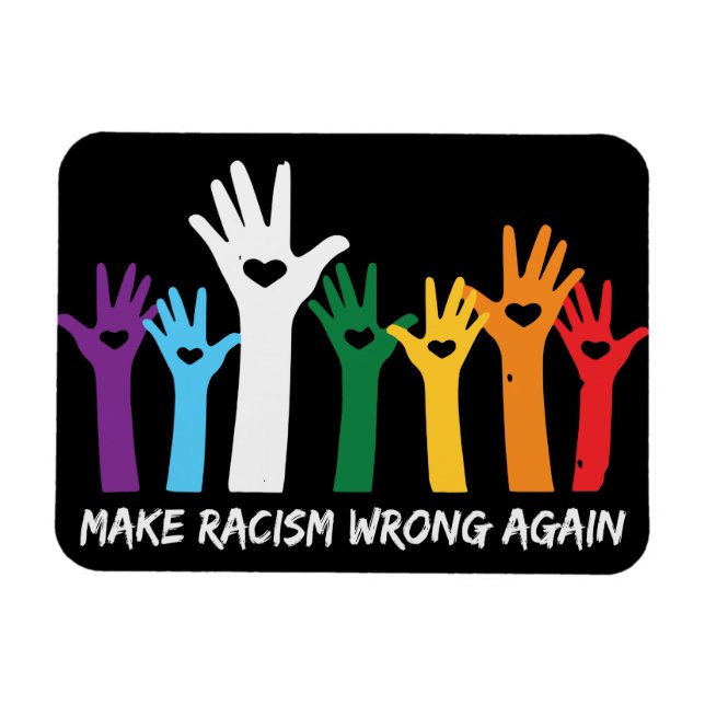 Magnet Flexible Faire du racisme de mauvaises mains de coeur (Horizontal)