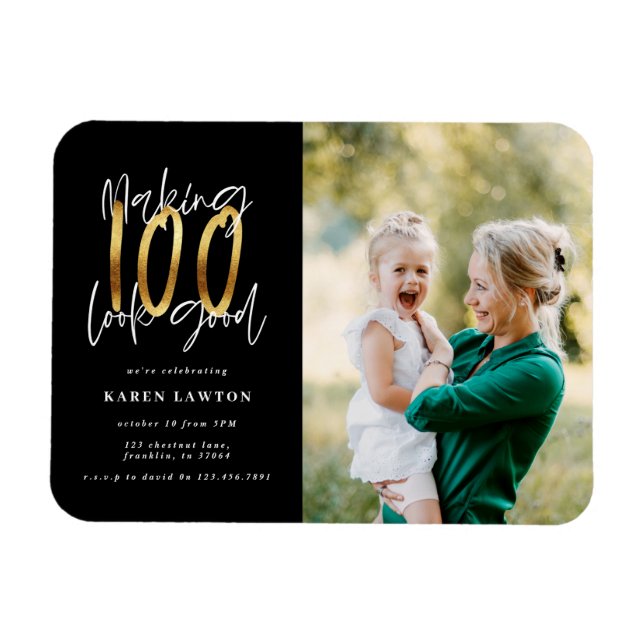 Magnet Flexible Faire paraître 100 une bonne invitation pour l'ann (Horizontal)