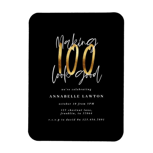 Magnet Flexible Faire paraître 100 une bonne invitation pour l'ann (Vertical)