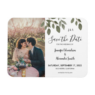Magnet Flexible Faire-part de date de mariage à motif botanique ru