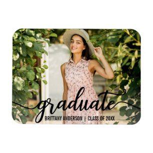Magnet Flexible Faire-part de graduation de script moderne