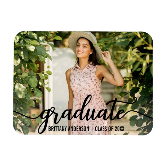 Magnet Flexible Faire-part de graduation de script moderne (Horizontal)
