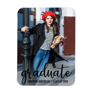 Magnet Flexible Faire-part de graduation de script moderne