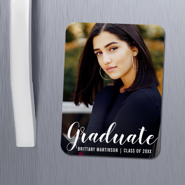 Magnet Flexible Faire-part de graduation de script moderne (Customize to change text size or text style.)