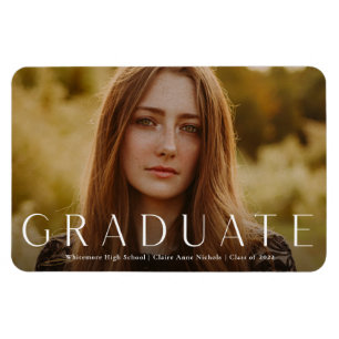Magnet Flexible Faire-part de graduation photo horizontale moderne