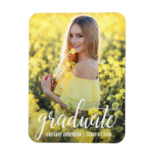Magnet Flexible Faire-part de graduation photo moderne W