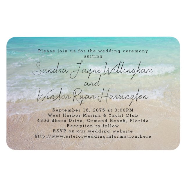 Magnet Flexible Faire-part de mariage Arrière - plan de plage magn (Horizontal)