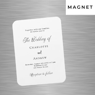 Magnet Flexible Faire-part de mariage classique noir