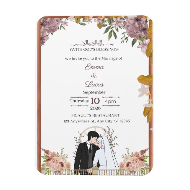 Magnet Flexible Faire-part de mariage minimaliste moderne - Emma & (Vertical)