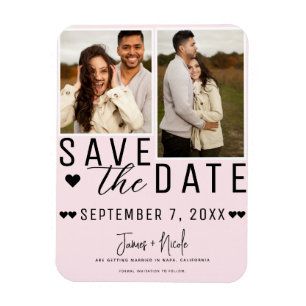 Magnet Flexible Faire part de mariage photo 2 Rose clair