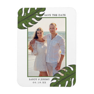 Magnet Flexible Faire-Part de Mariage Photo de Feuilles de Palmier