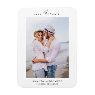 Magnet Flexible Faire-part de mariage photo minimaliste tendance