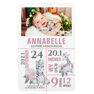 Magnet Flexible Faire-part de naissance bébé moderne