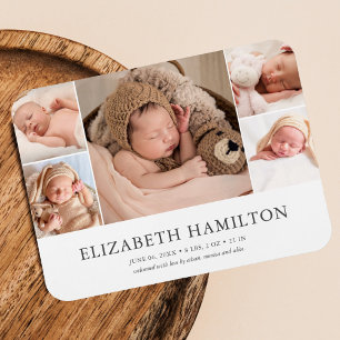 Magnet Flexible Faire-part de naissance élégant avec photo