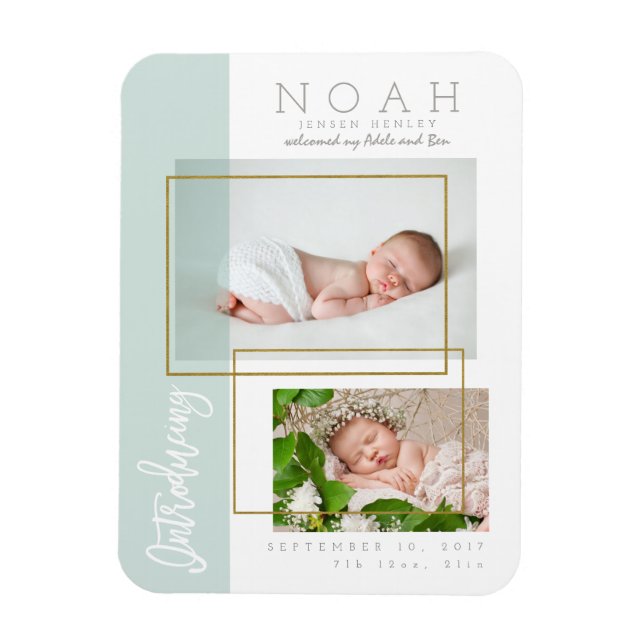 MAGNET FLEXIBLE FAIRE-PART DE NAISSANCE PANNEAUX DE COULEUR (Vertical)