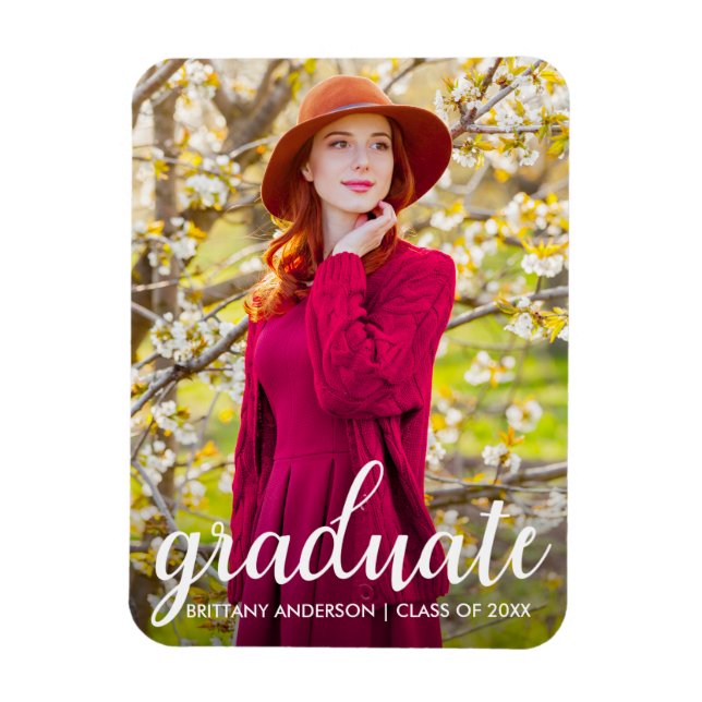 Magnet Flexible Faire-part photo moderne Pretty Graduation W (Vertical)