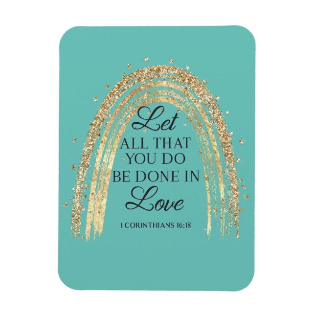 Magnet Flexible Fait Dans L'Amour Gold Rainbow (Vertical)