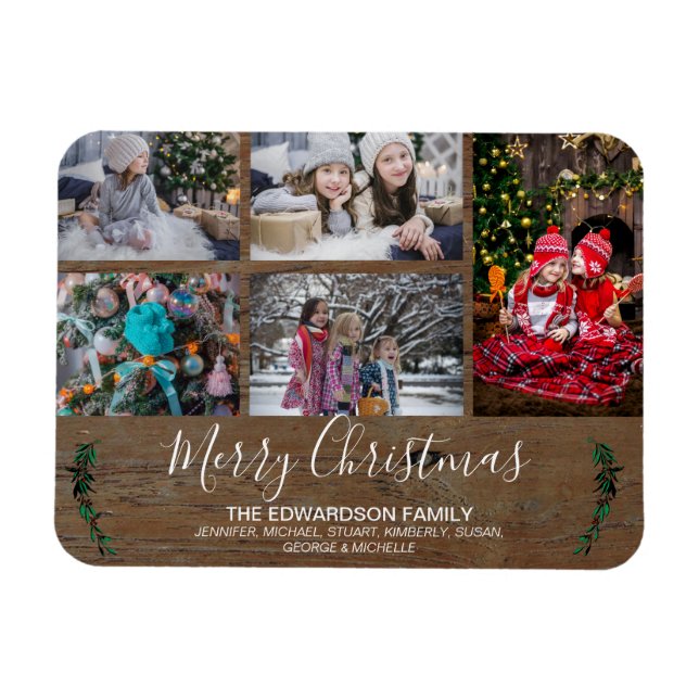 Magnet Flexible Faites votre propre collage familial bois rustique (Horizontal)