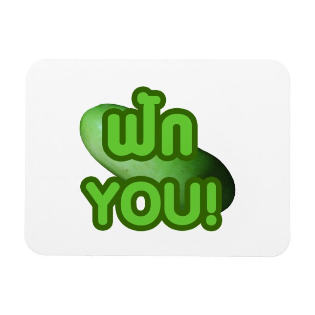 Magnet Flexible FAK YOU ! ... Courge verte (Melon d'hiver) (Horizontal)