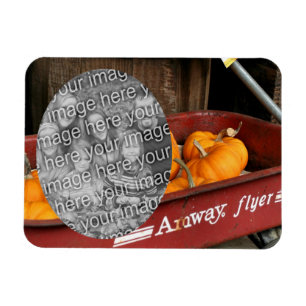 Magnet Flexible Fall Citrouille Red Wagon Ajouter Votre Photo