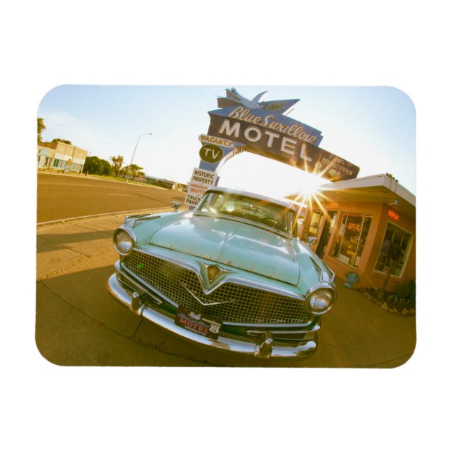 Magnet Flexible Fameux motel Blue Swallow sur la route 66 (Horizontal)