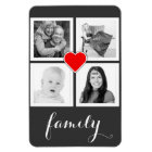 Famille avec quatre photos et coeur