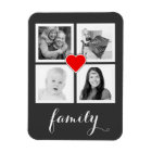 Famille avec quatre photos et coeur