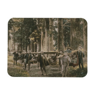 Magnet Flexible Famille japonaise transportée en litière, vers 188