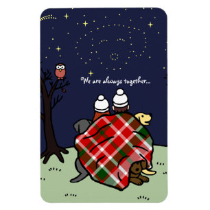 Magnet Flexible Famille personnalisée du Labrador et ciel