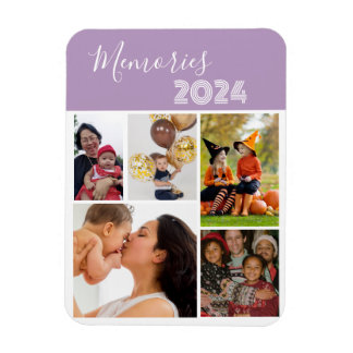 Magnet Flexible Famille Souvenirs 5 photo collage violet