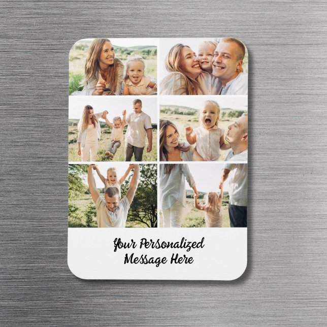 Magnet Flexible Family Custom 6 Photo Collage Custom Text  (Créateur téléchargé)