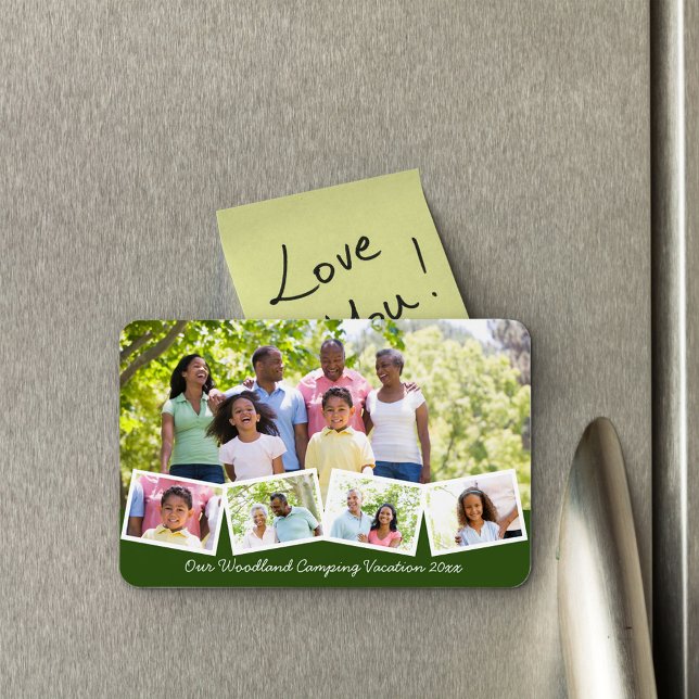 Magnet Flexible Family Photo Collage w Zigzie Photo Strip Green (Créateur téléchargé)