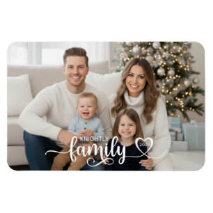 Magnet Flexible Family Script Photo Nom du coeur personnalisé