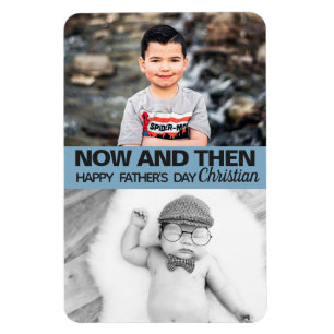Magnet Flexible  Father's day Now and then son's photographs