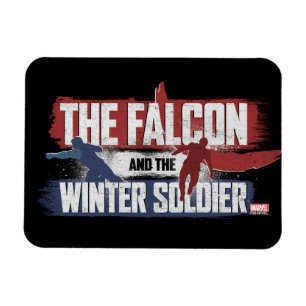 Magnet Flexible Faucon et soldat d'hiver Graphisme rouge et bleu