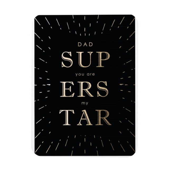 Magnet Flexible faux or feuille papa est superstar fête des pères  (Vertical)