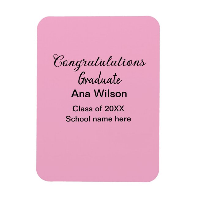 Magnet Flexible félicitations diplômé ajouter nom classe année sco (Vertical)
