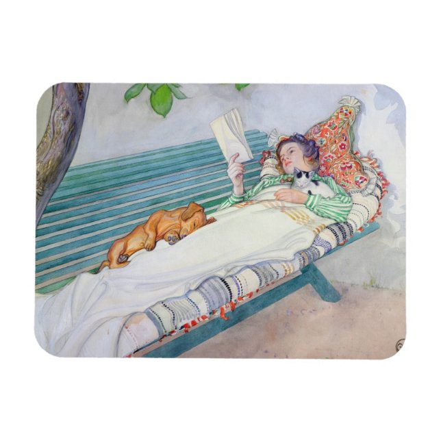 Magnet Flexible Femme allongée sur un banc, 1913 (avec papier) (Horizontal)