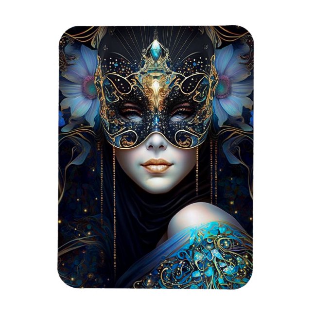 Magnet Flexible Femme d'Imaginaire portant un masque (Vertical)