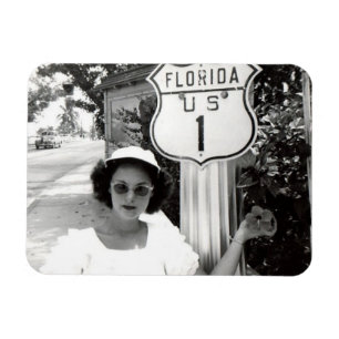 Magnet Flexible Femme Florida Rte. 1 panneau routier Vintage