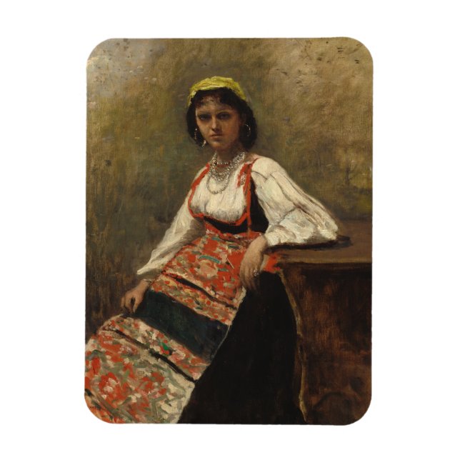 Magnet Flexible Femme italienne (La Morieri) par Corot (Vertical)