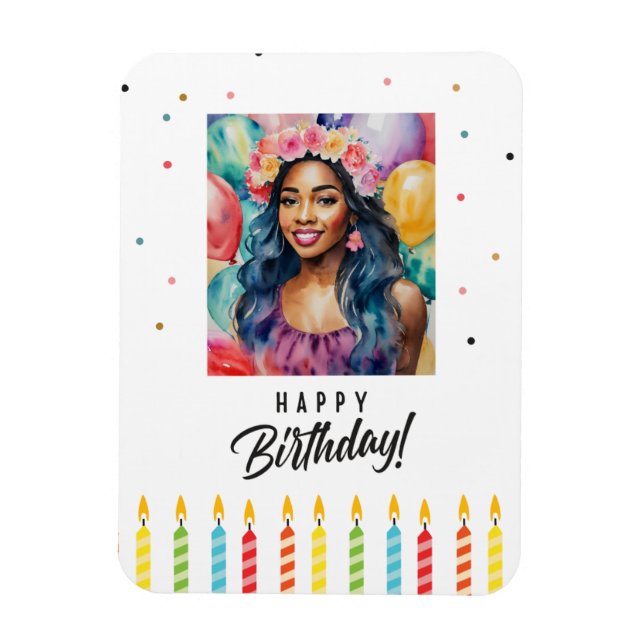 Magnet Flexible Femme noire avec ballons (Vertical)