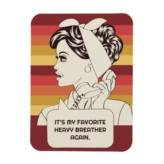 Magnet Flexible Femme rétro-texte personnalisée (Vertical)