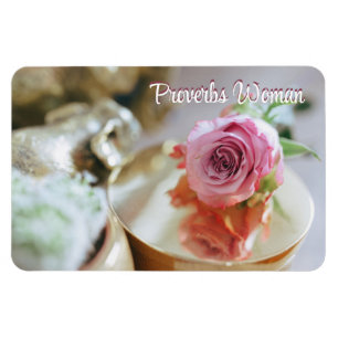 Magnet Flexible Femme Rose chrétienne et proverbe